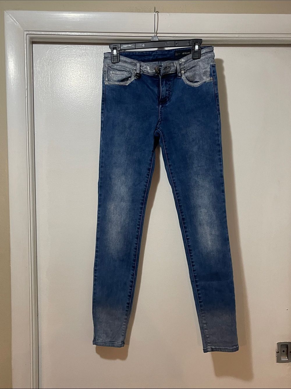Armani Exchange Two-Tone Blue Skinny Jeans